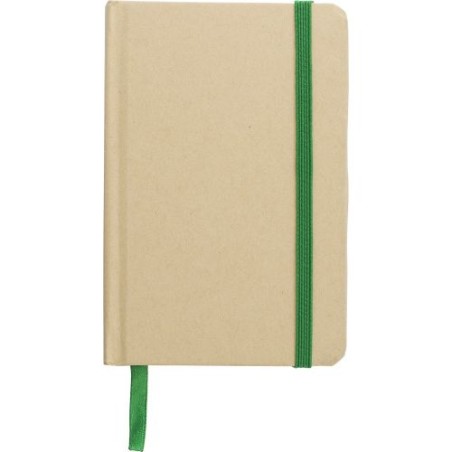 Carnet A6 personnalisé en matériau recyclé  - John Matières : caoutchouc Couleurs : blanc marquage couleur éclatante