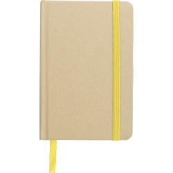 Carnet A6 personnalisé en matériau recyclé  - John Matières : caoutchouc Couleurs : jaune impression haute définition