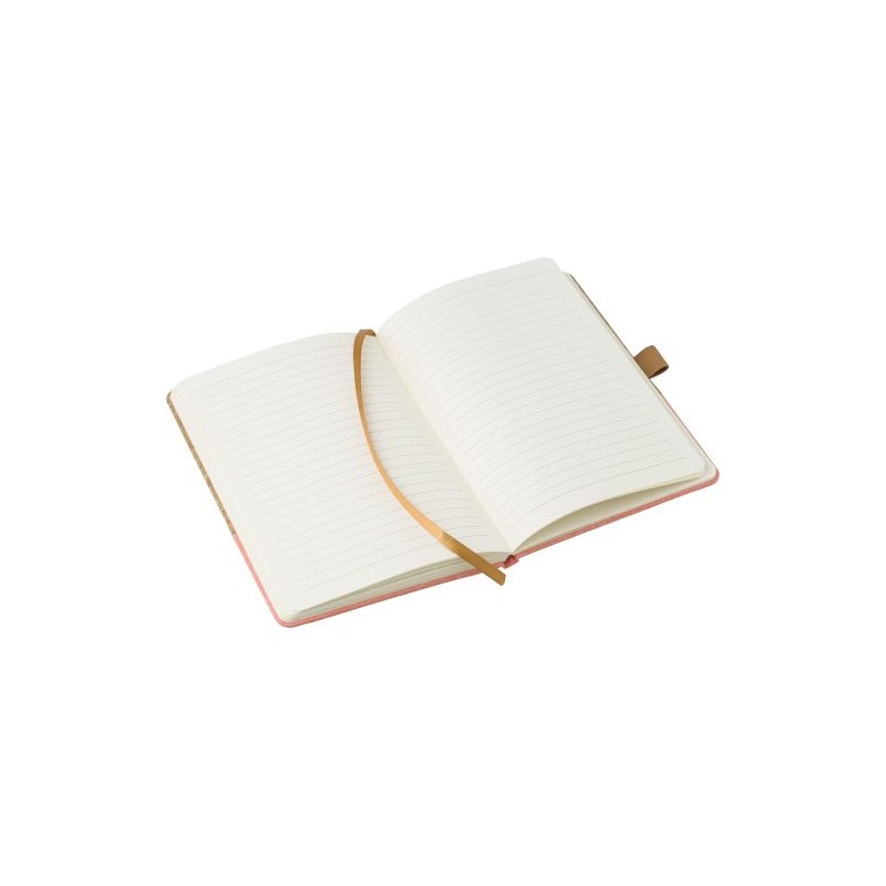 Carnet A5 Éco-responsable en Liège et Coton - Trevor Matières : liège Couleurs : pêche personnalisation sur mesure