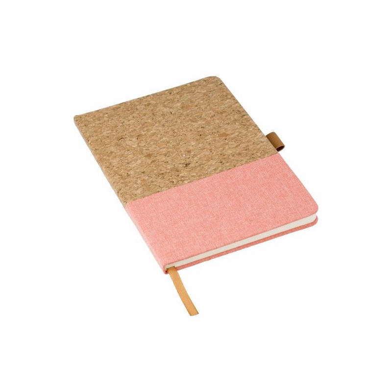Carnet A5 Éco-responsable en Liège et Coton - Trevor Matières : liège Couleurs : pêche impression haute définition