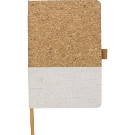 Carnet A5 Éco-responsable en Liège et Coton - Trevor Matières : liège Couleurs : blanc marquage laser ultra précis
