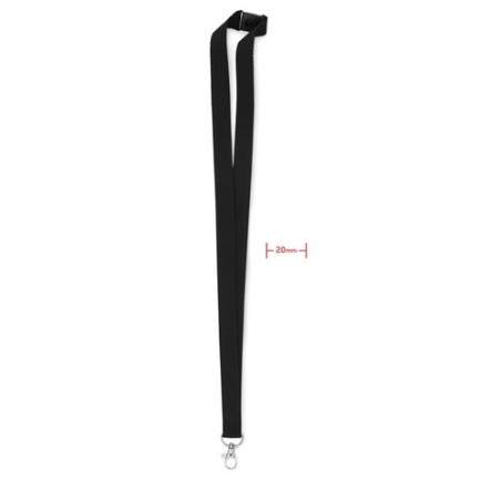 Lanyard Pratique en Métal 20mm Personnalisé pas cher - PANY Matières : PET Couleurs : noir