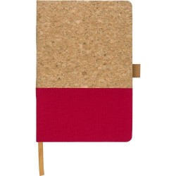 Carnet A5 Éco-responsable en Liège et Coton - Trevor Matières : liège Couleurs : rouge cadeau entreprise pas cher