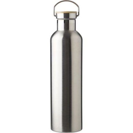 Bouteille isotherme double paroi  en acier inoxydable de 1 000 ml Damien Matières : silicone Couleurs : argenté