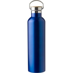 Bouteille isotherme double paroi  en acier inoxydable de 1 000 ml Damien Matières : silicone Couleurs : argenté personnalisation