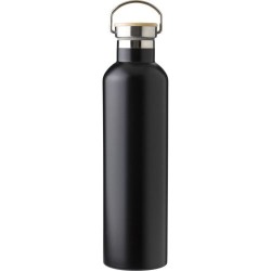 Bouteille isotherme double paroi  en acier inoxydable de 1 000 ml Damien Matières : silicone Couleurs : noir goodies publicitair