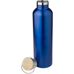 Bouteille isotherme double paroi  en acier inoxydable de 1 000 ml Damien Matières : silicone Couleurs : noir personnalisation su