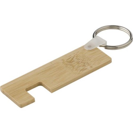 Porte-clés s en bambou avec support de téléphone - Orlando Matières : bambou Couleurs : brun personnalisable avec votre logo