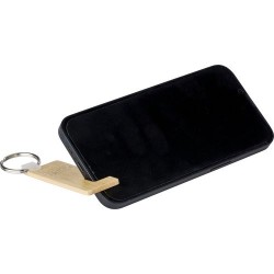 Porte-clés s en bambou avec support de téléphone - Orlando Matières : bambou Couleurs : brun cadeau entreprise pas cher