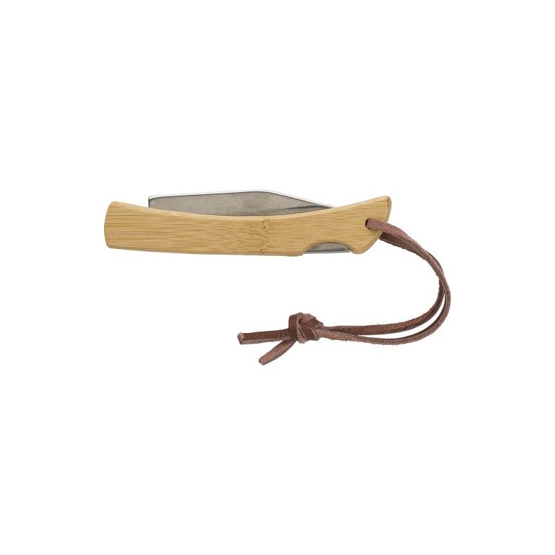 Canif Pratique et Élégant en Acier Inoxydable et Bambou - Beckett Matières : bambou Couleurs : brun cadeau entreprise pas cher