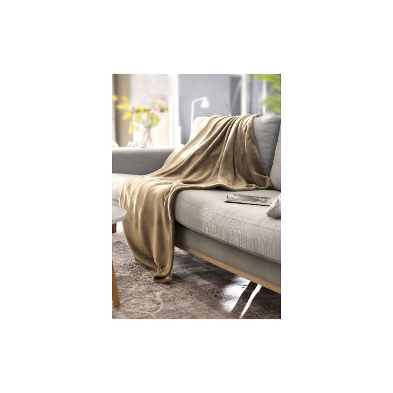 Plaid polaire en flanelle personnalisable 120x150 cm Sean Matières : polyester Couleurs : kaki cadeau client original
