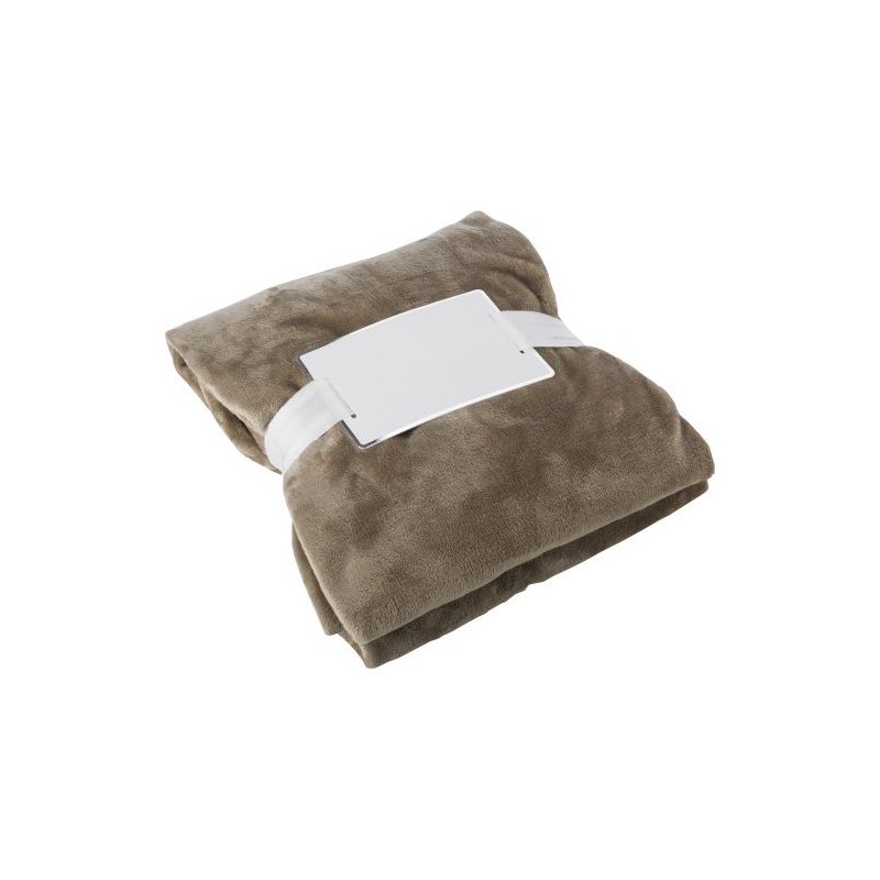 Plaid polaire en flanelle personnalisable 120x150 cm Sean Matières : polyester Couleurs : kaki goodies publicitaire durable