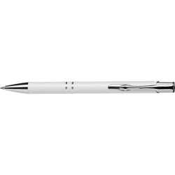 Stylo bille  en aluminium recyclé personnalisé - Kamari Matières : métal Couleurs : blanc cadeau collaborateur premium