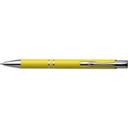 Stylo bille  en aluminium recyclé personnalisé - Kamari Matières : métal Couleurs : jaune objet promotionnel éco-responsable