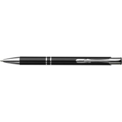 Stylo bille  en aluminium recyclé personnalisé - Kamari Matières : métal Couleurs : noir personnalisable avec votre logo