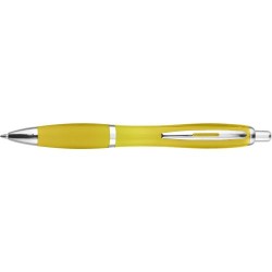 Stylo bille  en ABS recyclé - Hamza Matières : métal Couleurs : jaune personnalisable avec votre logo