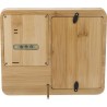 Station météo multifonctionnelle personnalisée en bambou - Colton Matières : caoutchouc Couleurs : brun personnalisable avec vot
