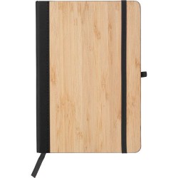 Carnet A5 Éco-responsable en Bambou et PU - Dorita Matières : polyester Couleurs : noir goodies publicitaire événementiel