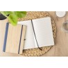 Carnet A5 Éco-responsable en Bambou et PU - Dorita Matières : polyester Couleurs : noir marquage laser ultra précis
