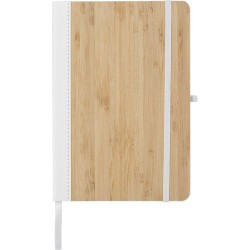 Carnet A5 Éco-responsable en Bambou et PU - Dorita Matières : polyester Couleurs : blanc cadeau entreprise pas cher
