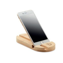 Support Pratique en Bambou Personnalisé pour Tablette/Smartphone ROBIN Matières : bambou Couleurs : bois marquage laser ultra pr