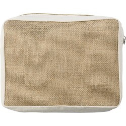 Trousse de toilette personnalisée en jute - Julian Matières : coton Couleurs : brun 2