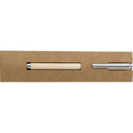 Stylo bille personnalisé en érable - Lucienne, cadeau Matières : bois Couleurs : brun personnalisable avec votre logo
