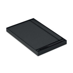 Carnet A5 Personnalisé et Stylo Assorti Cadeau d'Entreprise NEILO SET Matières : papier Couleurs : noir objet promotionnel éco-r