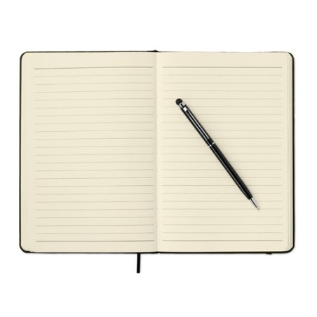 Carnet A5 Personnalisé et Stylo Assorti Cadeau d'Entreprise NEILO SET Matières : papier Couleurs : noir personnalisation rapide 