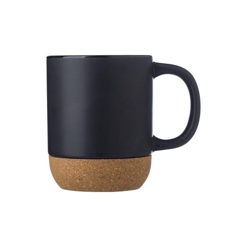 Mug en céramique personnalisé - Cadeau Rosamund Matières : liège Couleurs : noir cadeau entreprise pas cher