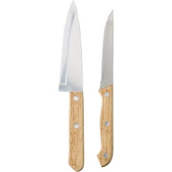 Ensemble de 2 couteaux personnalisés en bambou - Tony Matières : bambou Couleurs : brun 2