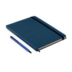 Carnet A5 Personnalisé et Stylo Assorti Cadeau d'Entreprise NEILO SET Matières : papier Couleurs : bleu impression haute définit