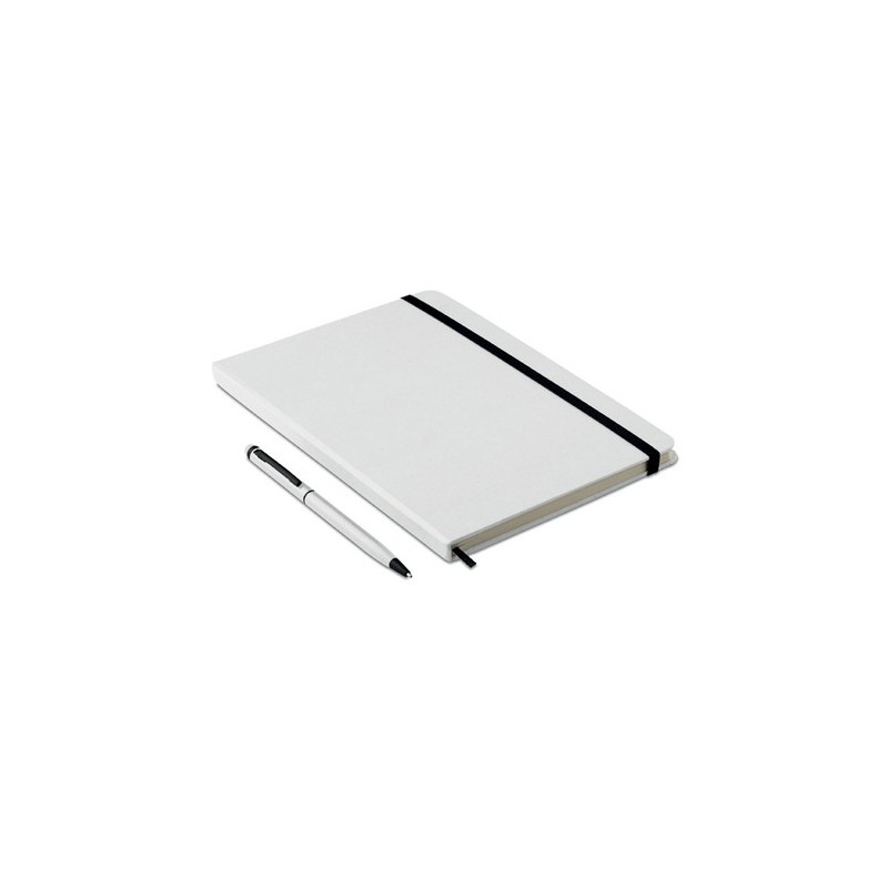 Carnet A5 Personnalisé et Stylo Assorti Cadeau d'Entreprise NEILO SET Matières : papier Couleurs : blanc goodies publicitaire év