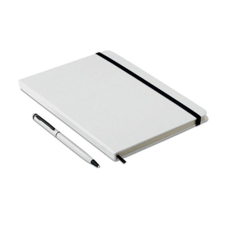 Carnet A5 Personnalisé et Stylo Assorti Cadeau d'Entreprise NEILO SET Matières : papier Couleurs : blanc goodies publicitaire év