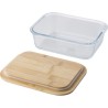 Lunch box personnalisée en verre - Nicole, idéale pour vos repas Matières : bambou Couleurs : brun