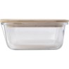 Lunch box personnalisée en verre - Nicole, idéale pour vos repas Matières : bambou Couleurs : brun personnalisable avec votre lo