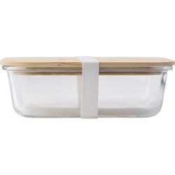 Lunch box personnalisée en verre - Nicole, idéale pour vos repas Matières : bambou Couleurs : brun impression haute définition