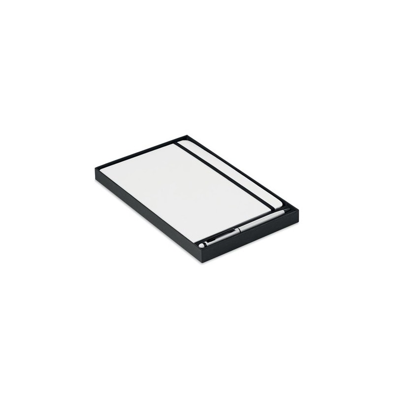 Carnet A5 Personnalisé et Stylo Assorti Cadeau d'Entreprise NEILO SET Matières : papier Couleurs : blanc cadeau collaborateur pr