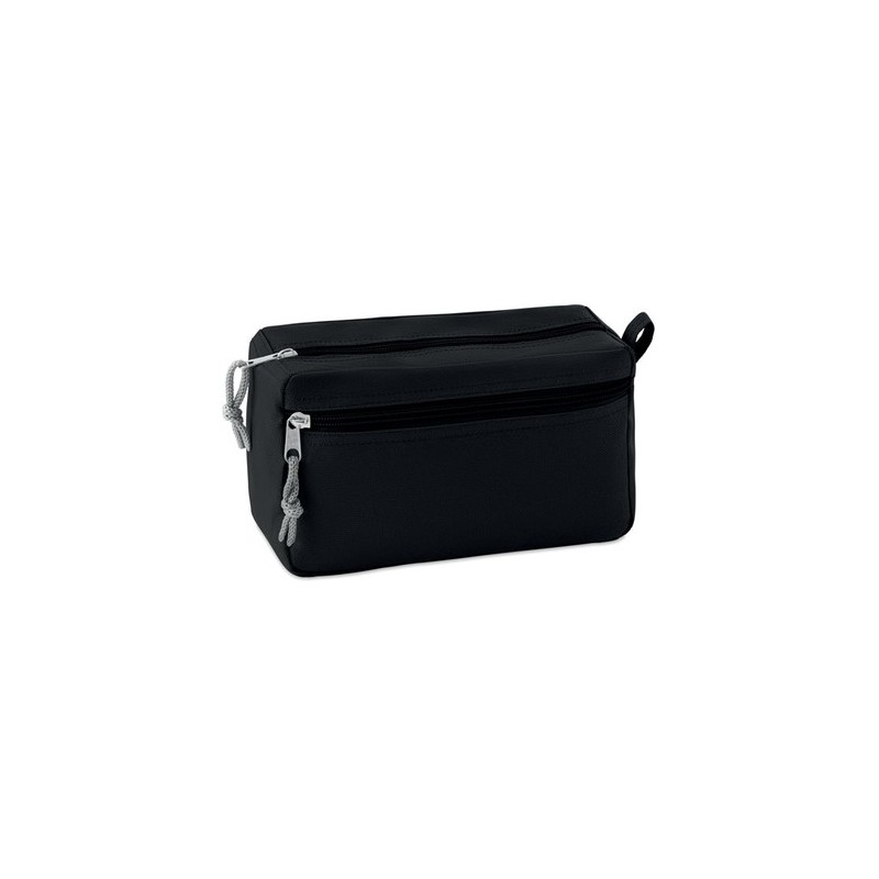 Trousse de toilette  sans PVC - Cadeau personnalisé NEW & SMART Matières : PET Couleurs : noir accessoire événementiel unique