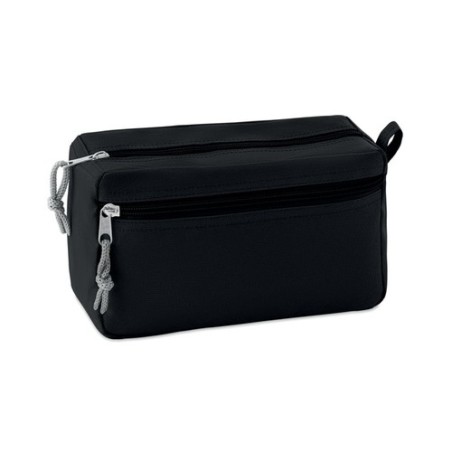 Trousse de toilette  sans PVC - Cadeau personnalisé NEW & SMART Matières : PET Couleurs : noir accessoire événementiel unique