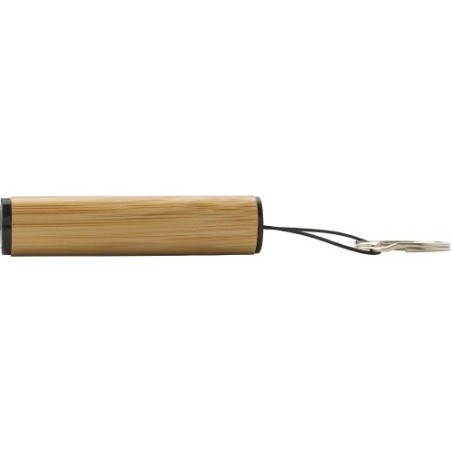 Porte-clés torche  en bambou - Ilse Matières : zinc Couleurs : brun personnalisable avec votre logo
