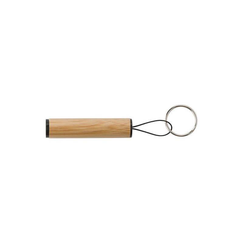 Porte-clés torche  en bambou - Ilse Matières : zinc Couleurs : brun cadeau entreprise pas cher