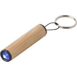 Porte-clés torche  en bambou - Ilse Matières : zinc Couleurs : brun goodies publicitaire événementiel