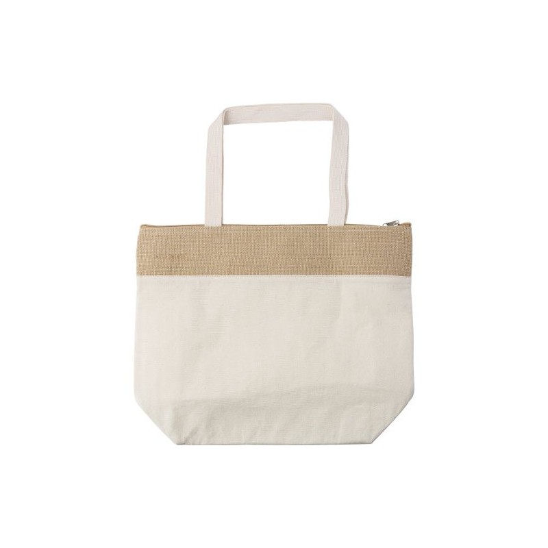 Sac isotherme  en jute de coton personnalisé Randy Matières : coton Couleurs : kaki personnalisable avec votre logo