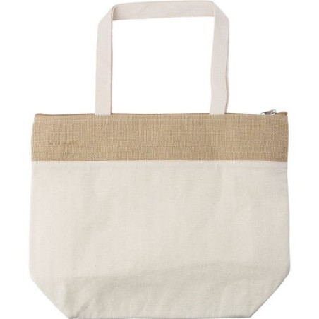 Sac isotherme  en jute de coton personnalisé Randy Matières : coton Couleurs : kaki personnalisable avec votre logo