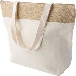 Sac isotherme  en jute de coton personnalisé Randy Matières : coton Couleurs : kaki cadeau entreprise pas cher