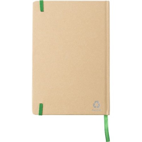 Carnet A5 personnalisé en carton recyclé - Gianni Matières : caoutchouc Couleurs : blanc goodies entreprise design
