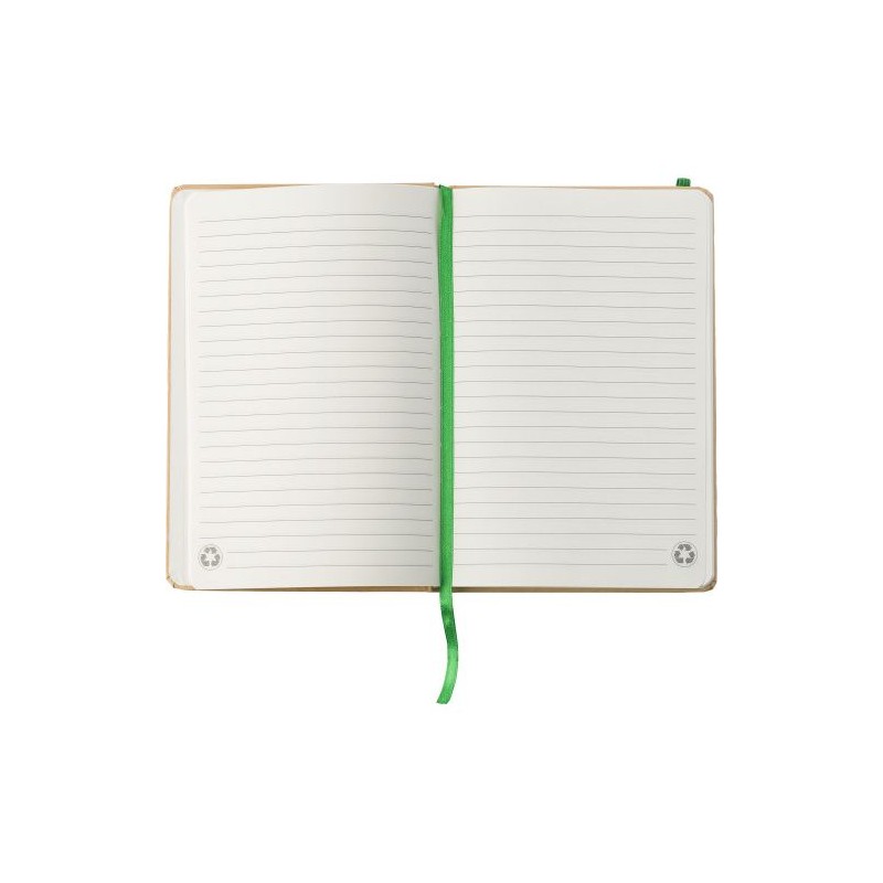 Carnet A5 personnalisé en carton recyclé - Gianni Matières : caoutchouc Couleurs : blanc cadeau collaborateur premium