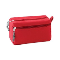 Trousse de toilette  sans PVC - Cadeau personnalisé NEW & SMART Matières : PET Couleurs : rouge objet promotionnel éco-responsab