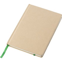 Carnet A5 personnalisé en carton recyclé - Gianni Matières : caoutchouc Couleurs : vert citron objet publicitaire robuste